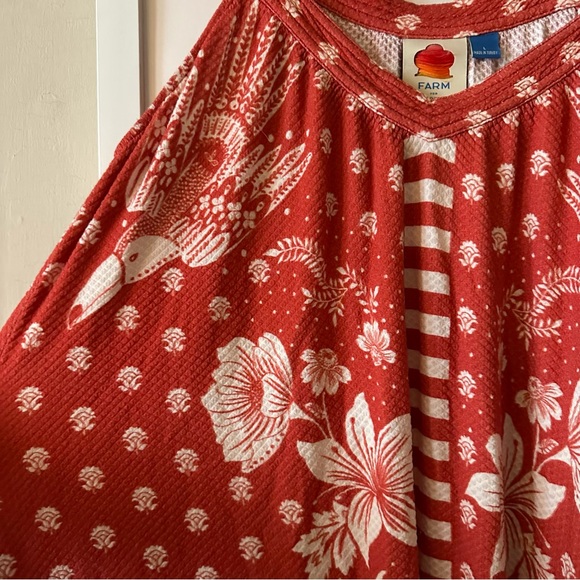 Farm Rio Red and White Print Knit Dress size L - Picture 9 of 10